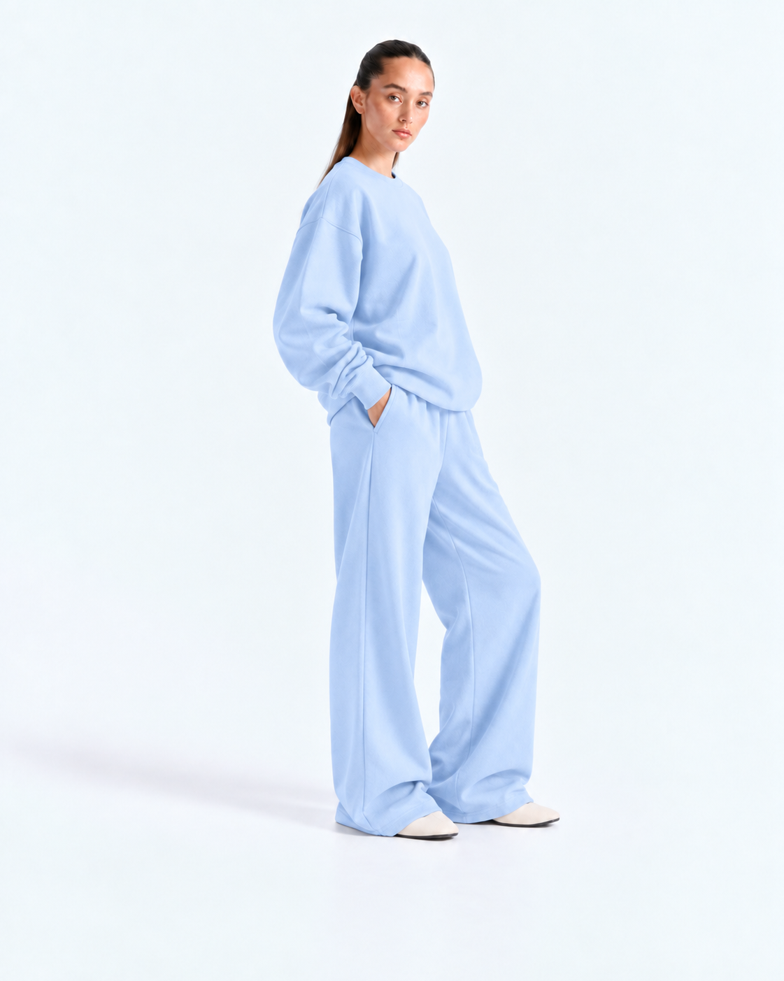 Oversized Crewneck Tracksuit - Powder Blue