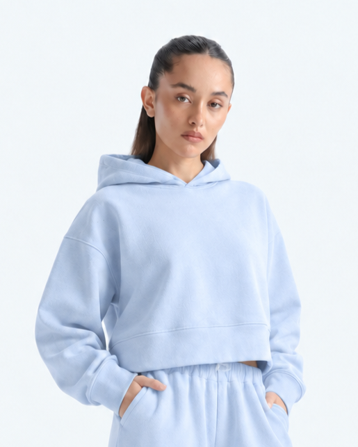 Cropped Hoodie - Powder Blue