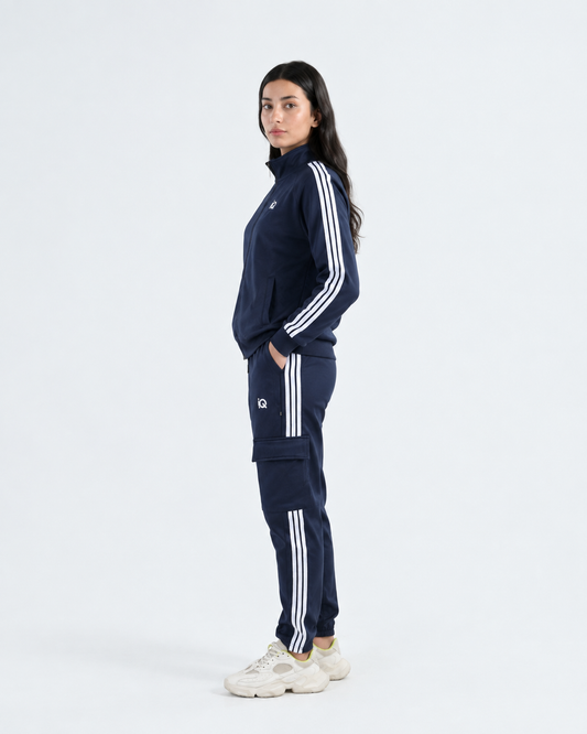 W-Navy Streak Zipper Tracksuit