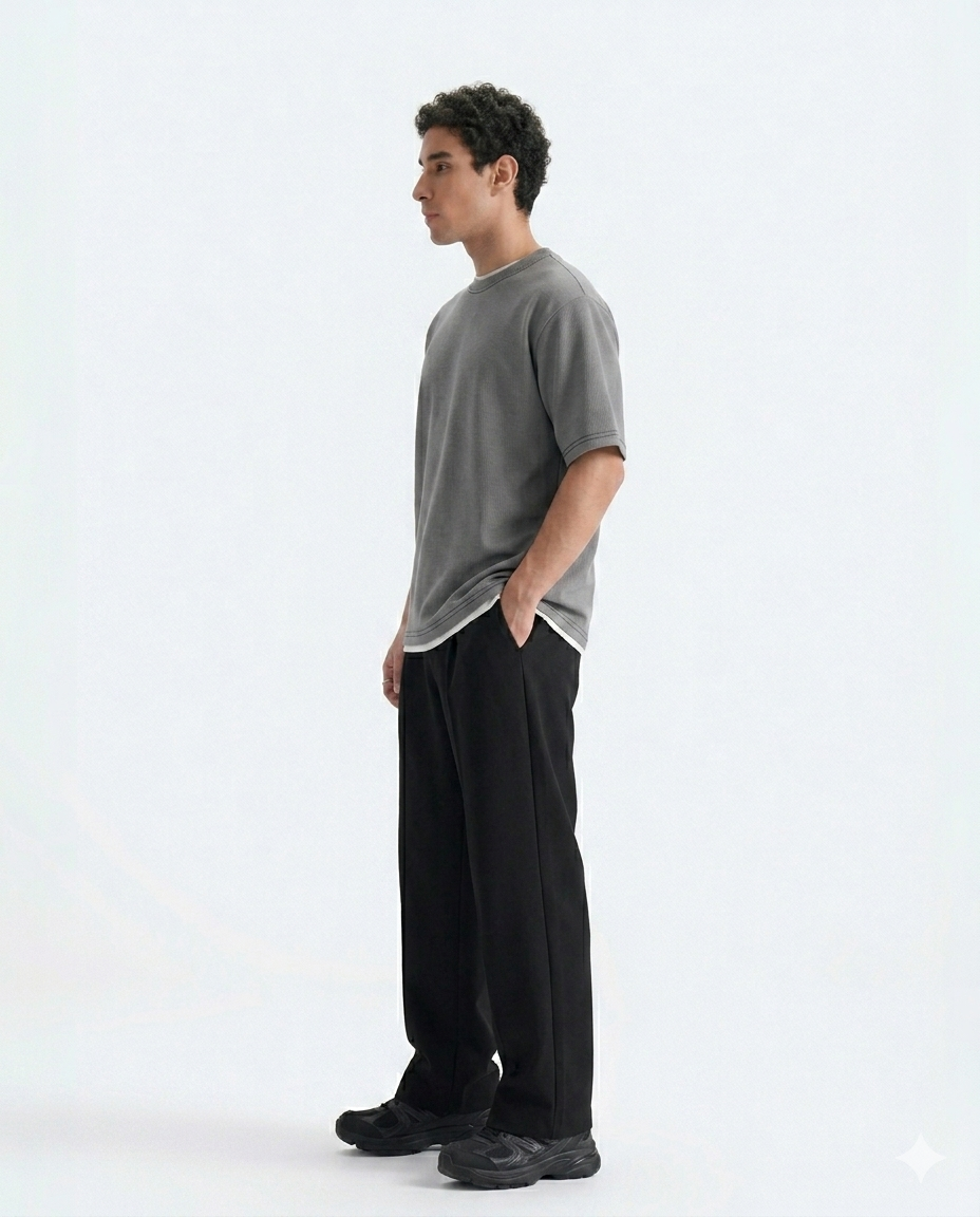 Crew Neck Tee - Light Grey