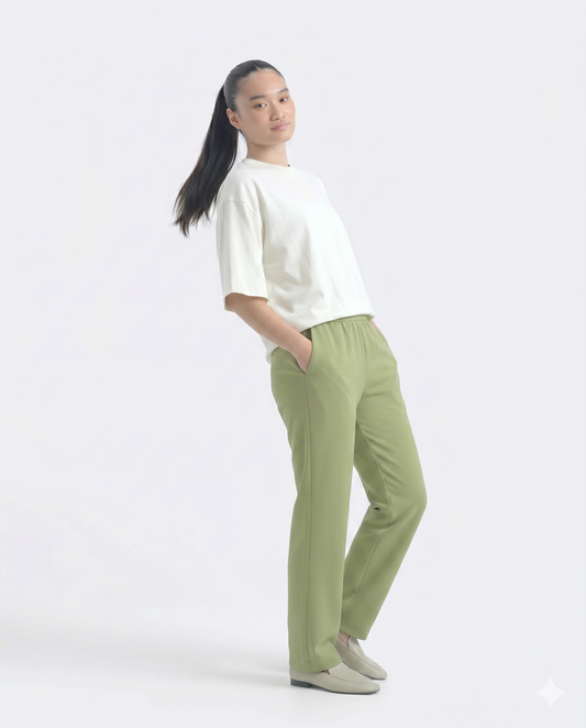 Comfort Straight Trouser-Olive