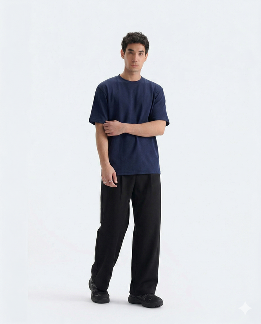 Crew Neck Tee - Navy