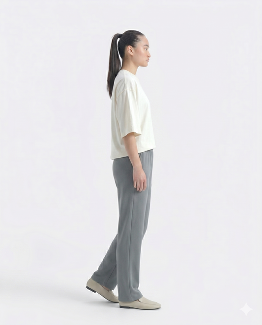 Comfort Straight Trouser-Grey