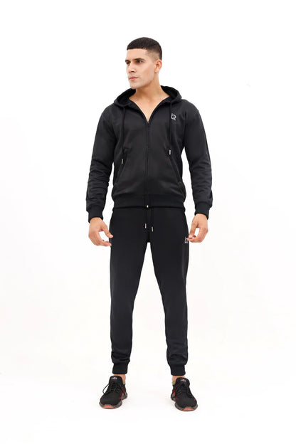 Sleek Black Full-Zip Tracksuit