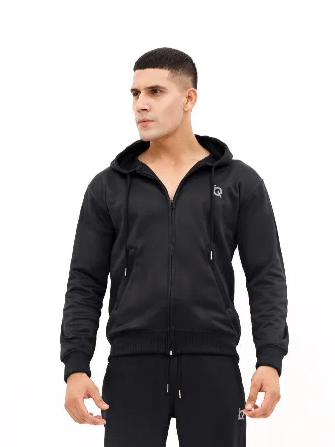 Sleek Black Full-Zip