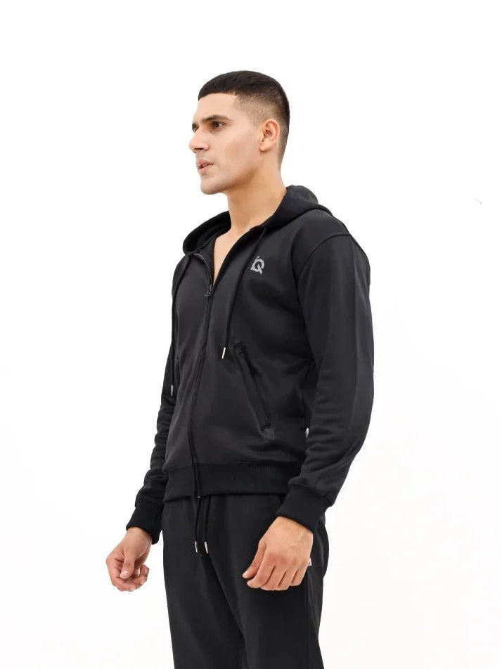 Sleek Black Full-Zip