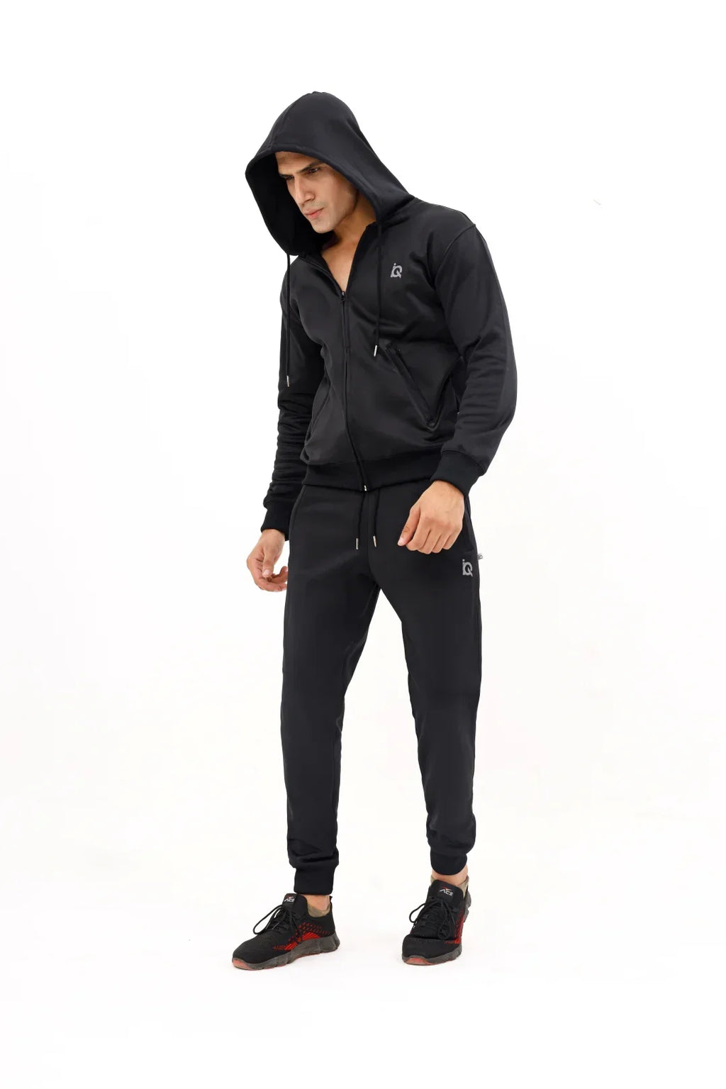 Sleek Black Full-Zip Tracksuit
