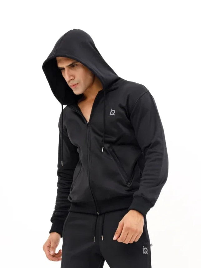 Sleek Black Full-Zip