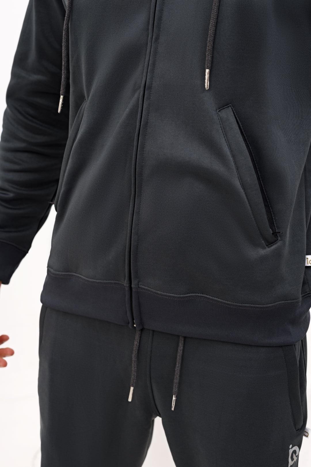 Grey Zip Hoodie Tracksuit