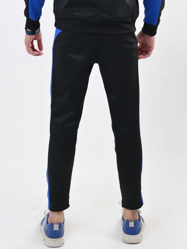 Black & Royal Blue Panel Trouser