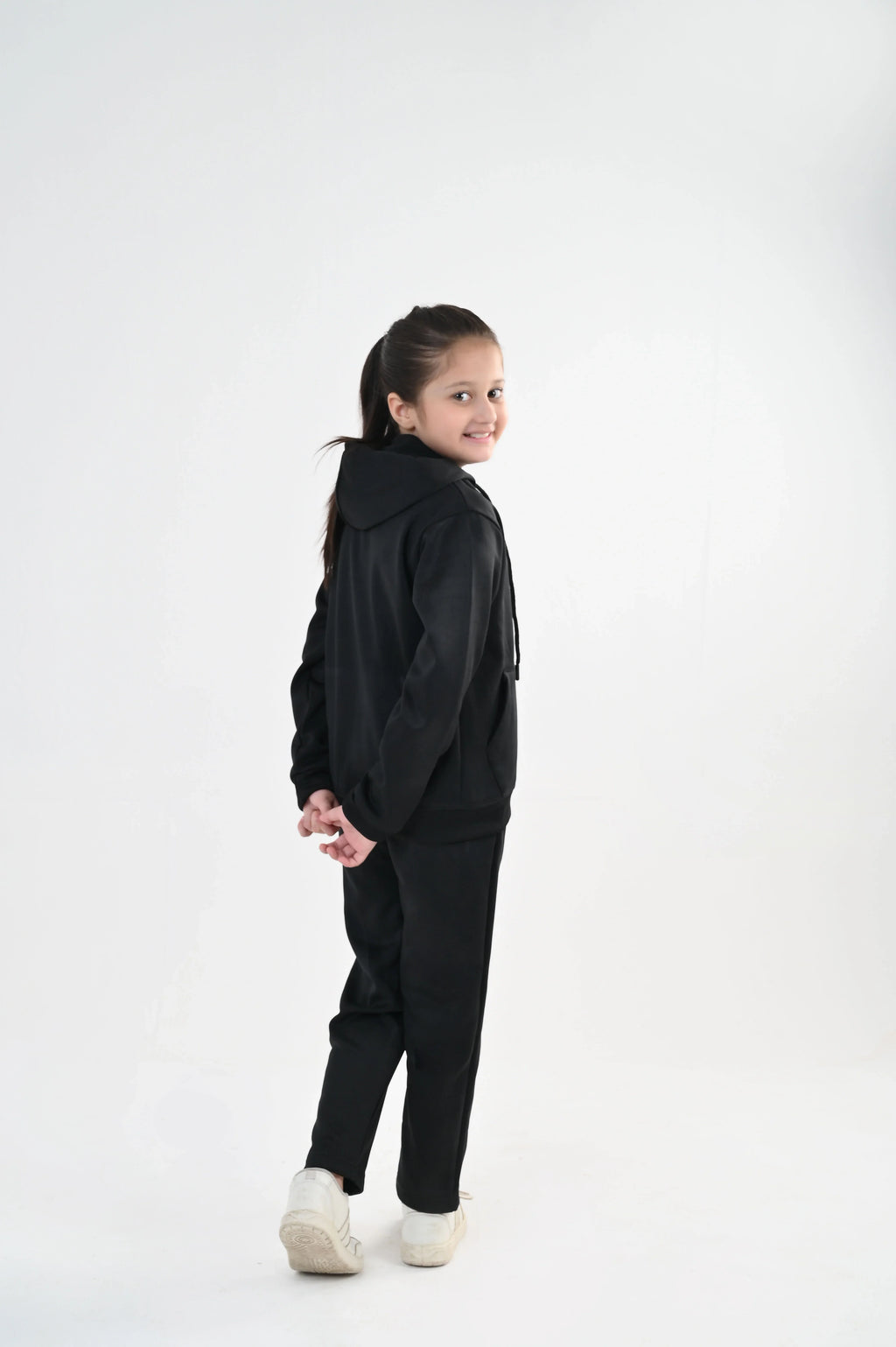 Black Hoodie Tracksuit-Unisex Kids