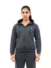 W-Grey Zip Hoodie
