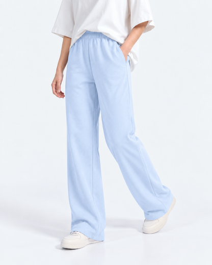 Straight Leg Fleece Trouser - Powder Blue