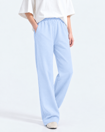 Straight Leg Fleece Trouser - Powder Blue