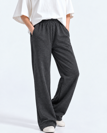 Straight Leg Fleece Trouser - Charcoal Grey