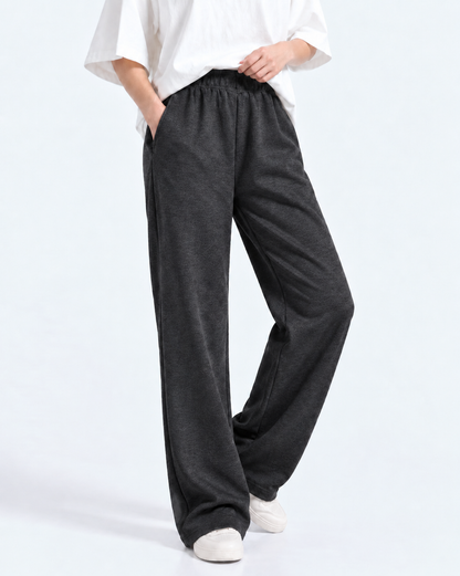 Straight Leg Fleece Trouser - Charcoal Grey