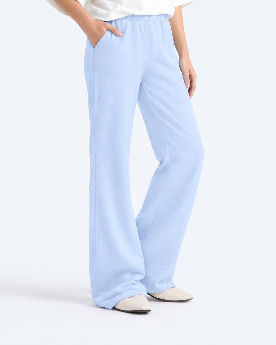 Bootcut Fleece Trouser - Powder Blue