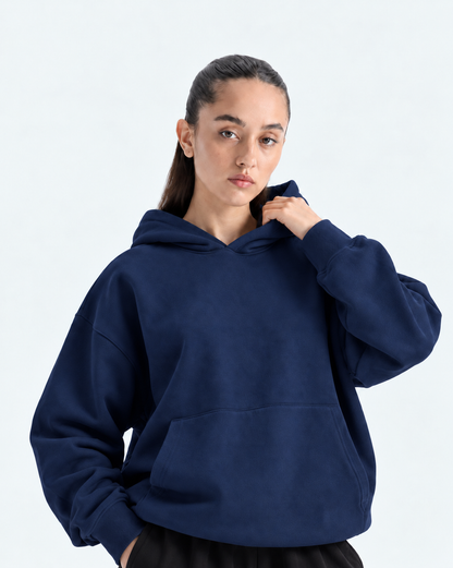 Oversized Boxy Hoodie - Navy