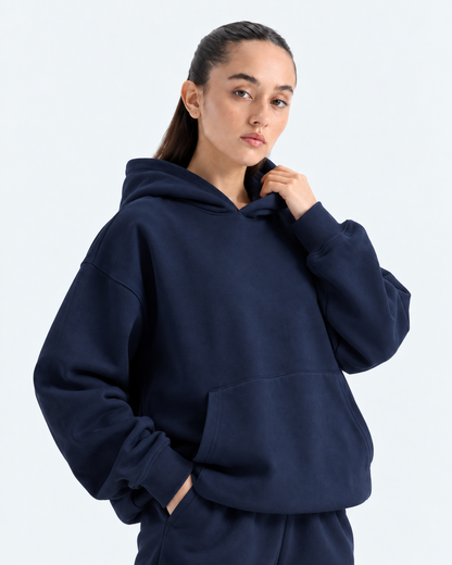 Oversized Boxy Hoodie - Navy