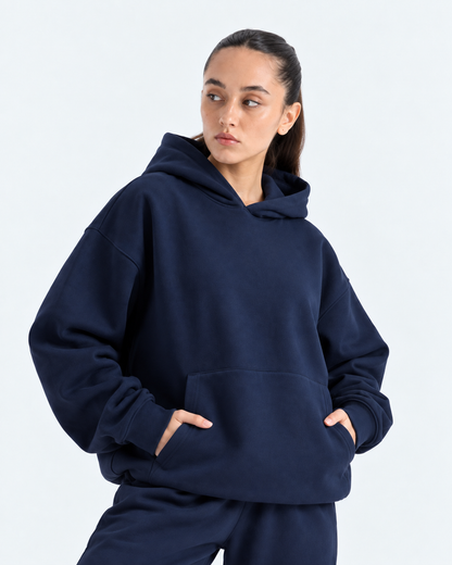 Oversized Boxy Hoodie - Navy