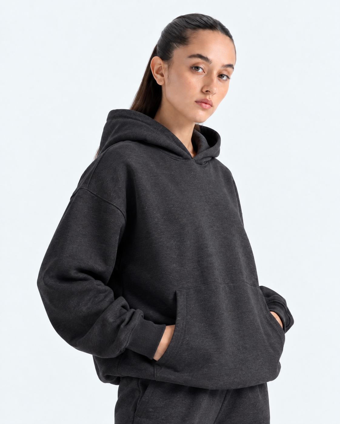 Oversized Boxy Hoodie - Charcoal Grey