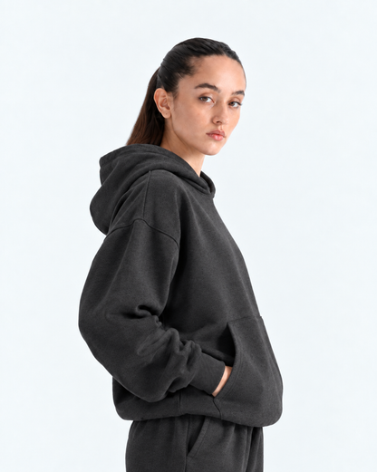 Oversized Boxy Hoodie - Charcoal Grey