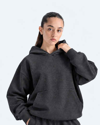Oversized Boxy Hoodie - Charcoal Grey