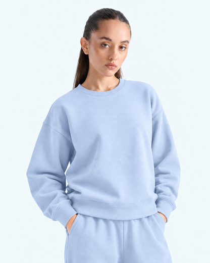Oversized Crewneck Sweatshirt - Powder Blue