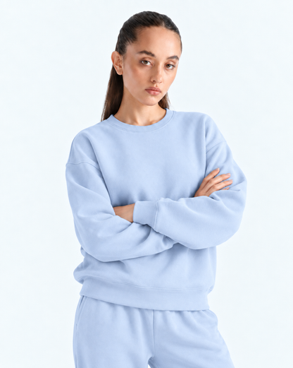 Oversized Crewneck Sweatshirt - Powder Blue