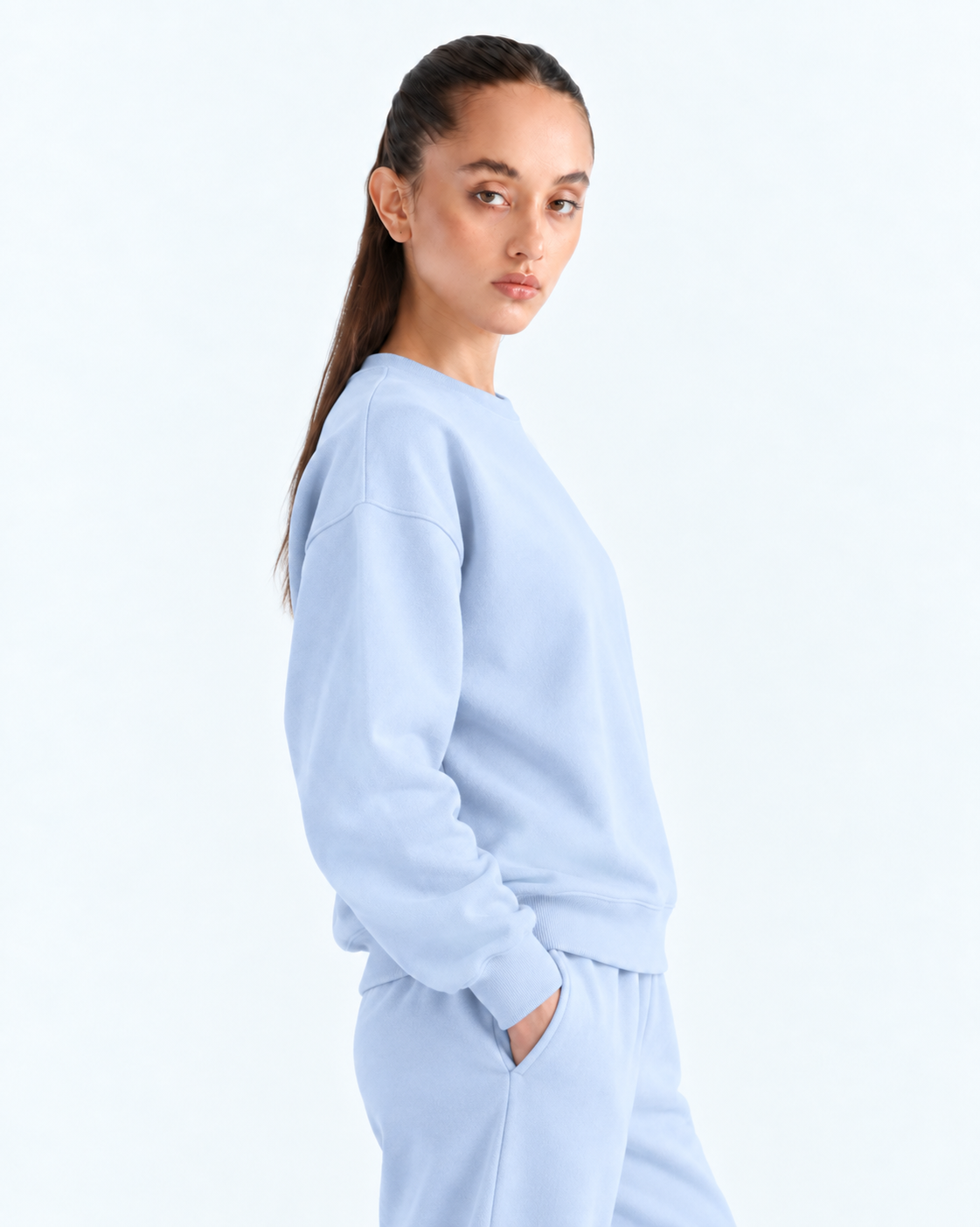 Oversized Crewneck Sweatshirt - Powder Blue