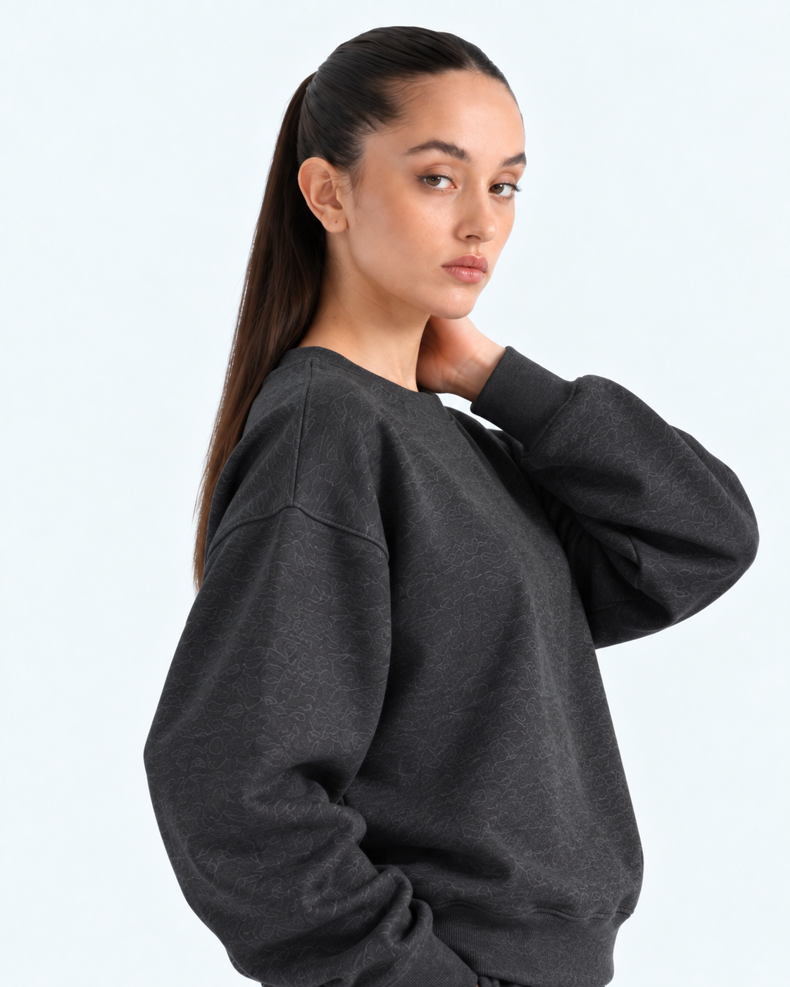 Oversized Crewneck Sweatshirt - Charcoal Grey
