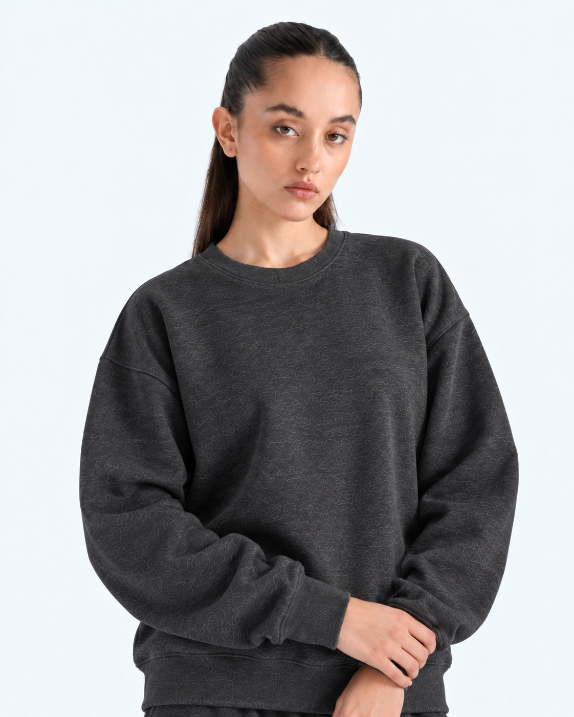 Oversized Crewneck Sweatshirt - Charcoal Grey