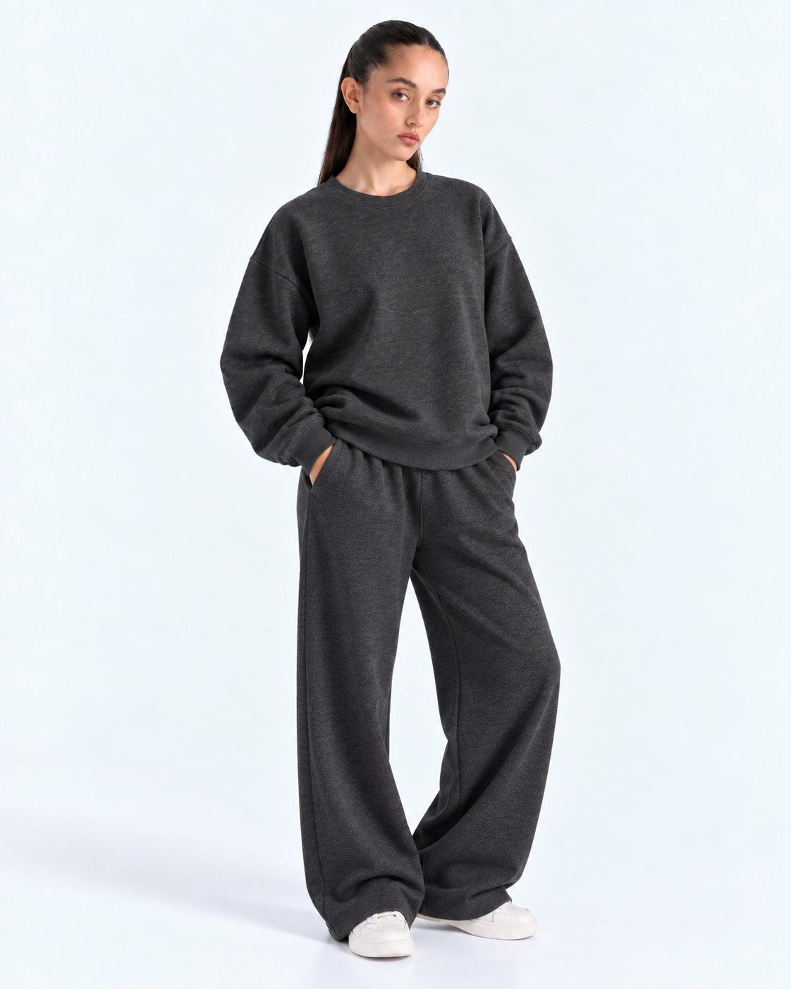 Oversized Crewneck Sweatshirt - Charcoal Grey