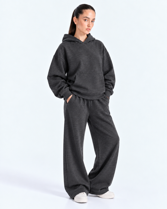 Oversized Boxy Tracksuit - Charcoal Grey