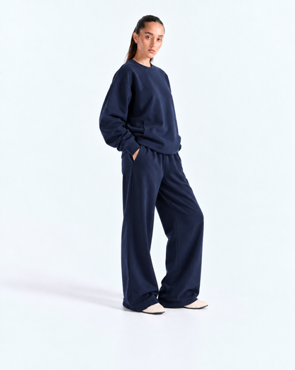 Oversized Crewneck Tracksuit - Navy