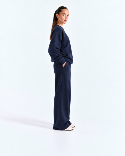 Oversized Crewneck Tracksuit - Navy
