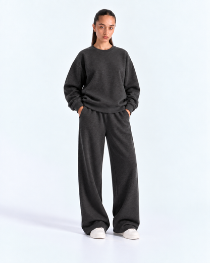Oversized Crewneck Tracksuit - Charcoal Grey