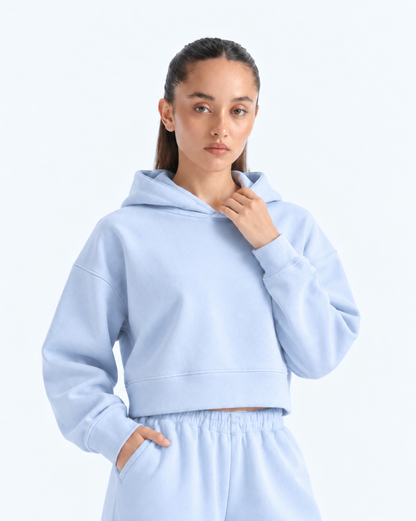 Cropped Hoodie - Powder Blue