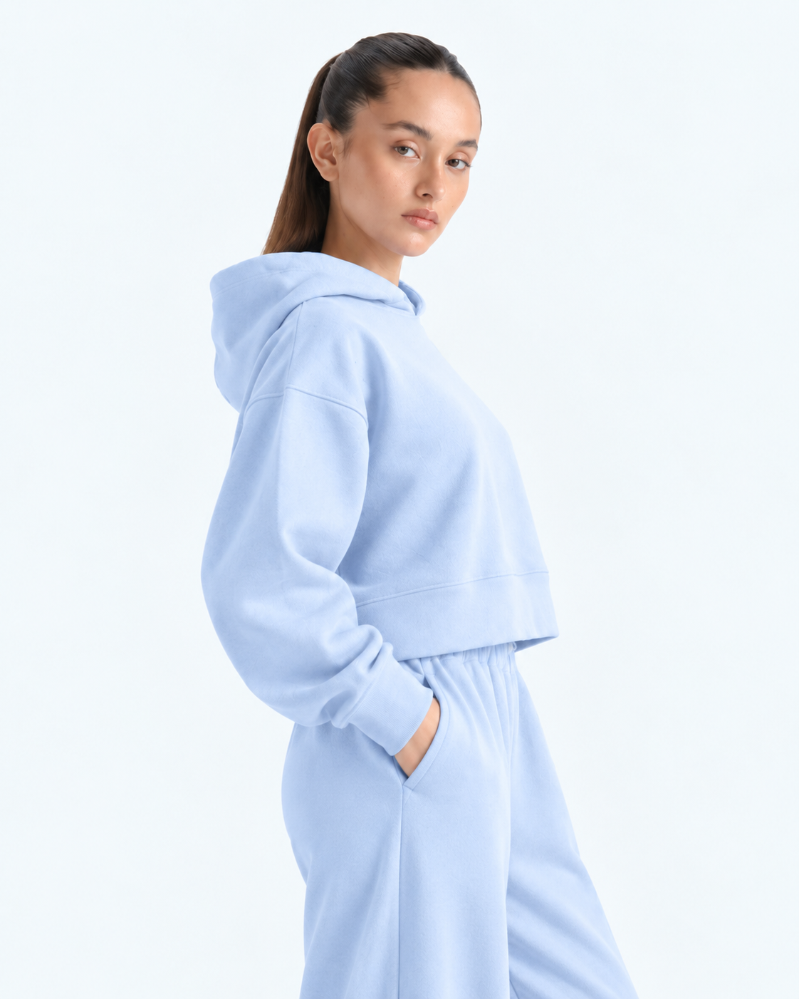 Cropped Hoodie - Powder Blue