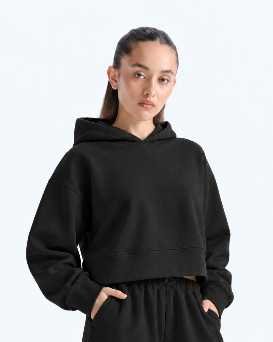 Cropped Hoodie - Black