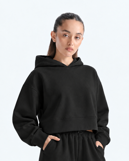 Cropped Hoodie - Black