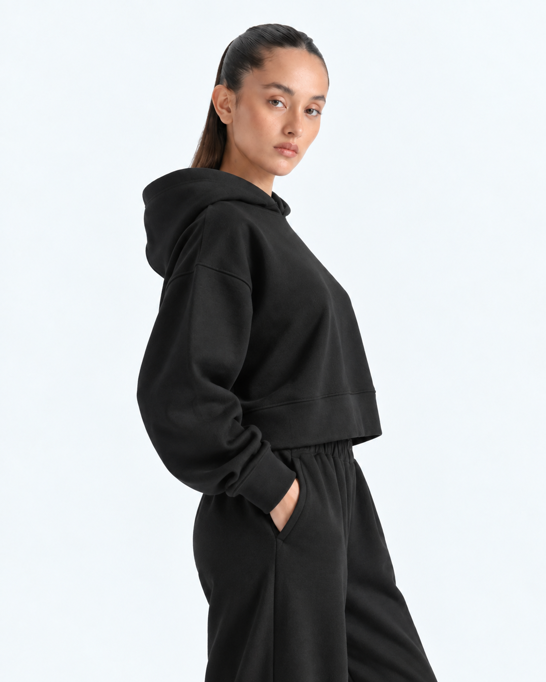 Cropped Hoodie - Black