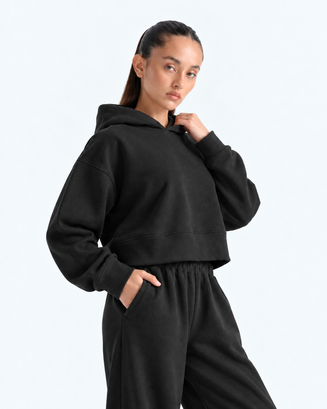 Cropped Hoodie - Black