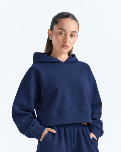 Cropped Hoodie - Navy
