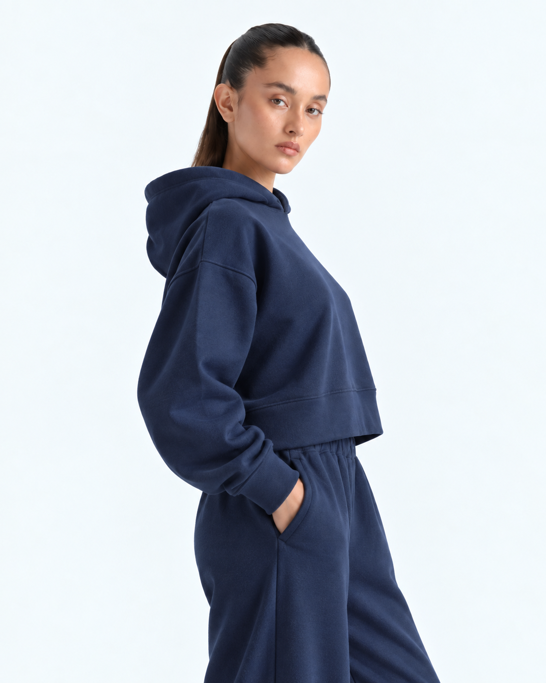 Cropped Hoodie - Navy