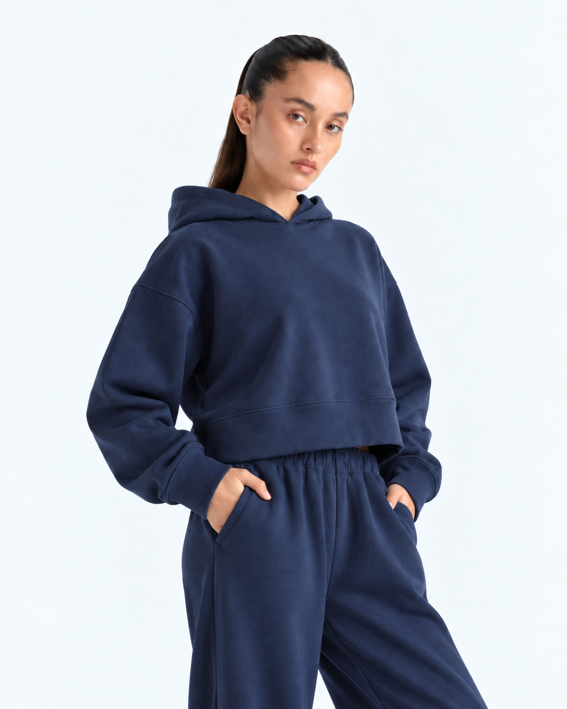 Cropped Hoodie - Navy
