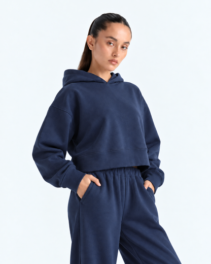 Cropped Hoodie - Navy