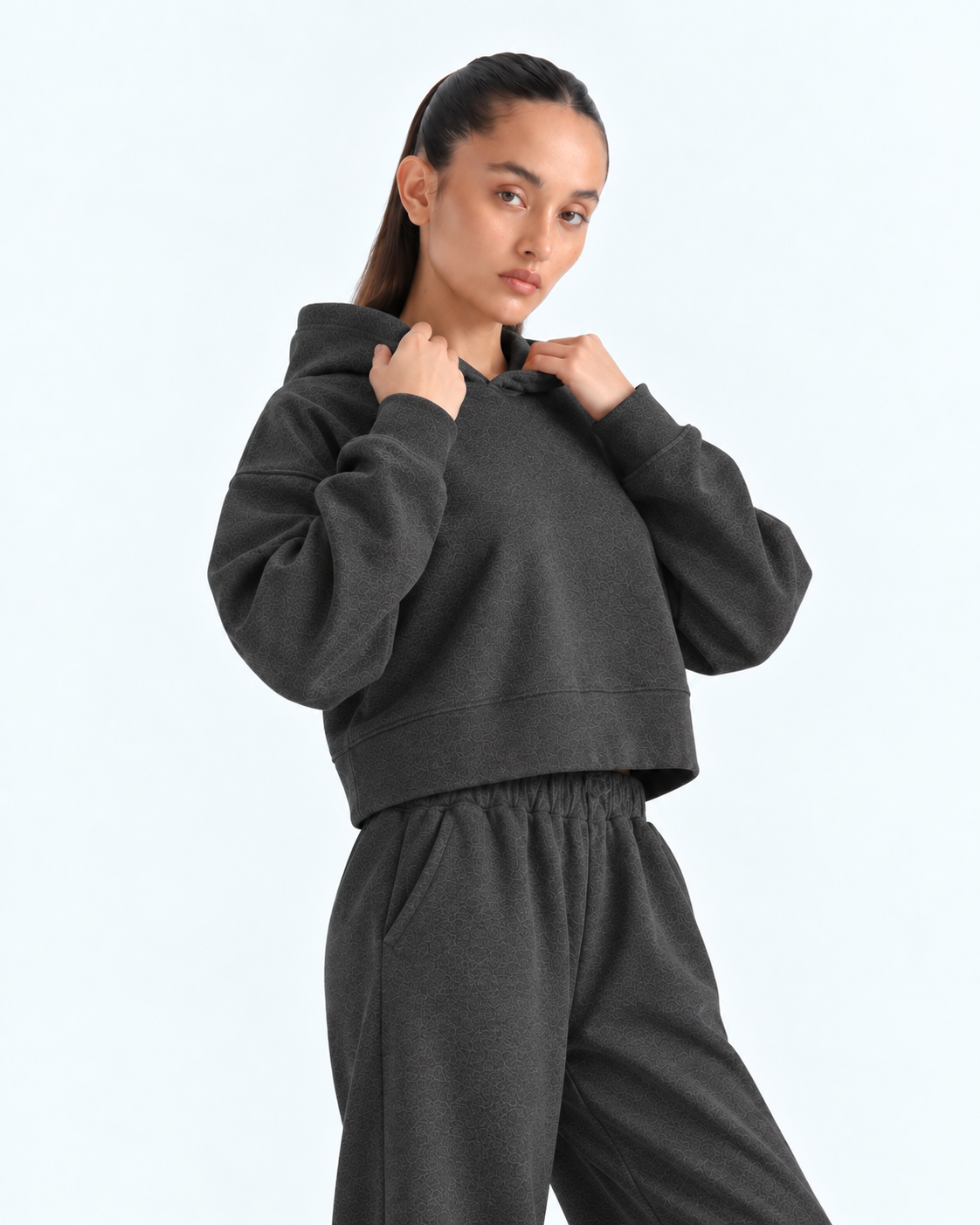 Cropped Hoodie - Charcoal Grey
