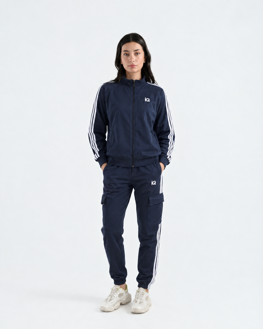 W-Navy Streak Zipper Tracksuit