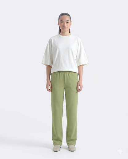 Comfort Straight Trouser-Olive